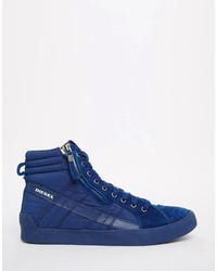 blaue Wildleder Turnschuhe von Diesel