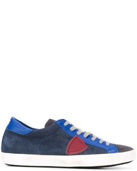 blaue Wildleder Turnschuhe von Philippe Model