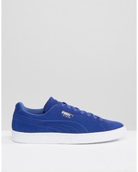 blaue Wildleder Turnschuhe von Puma