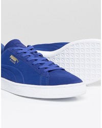 blaue Wildleder Turnschuhe von Puma