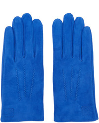 blaue Wildlederhandschuhe