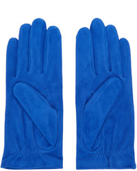 blaue Wildlederhandschuhe von Loewe