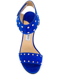 blaue Wildledersandalen von Jimmy Choo