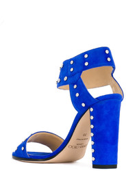 blaue Wildledersandalen von Jimmy Choo