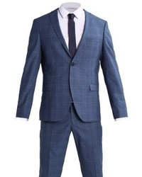 blauer Anzug mit Karomuster von Selected Homme