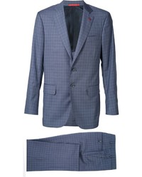 blauer bedruckter Anzug