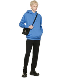 blauer bedruckter Fleece-Pullover mit einem Kapuze von 1017 Alyx 9Sm