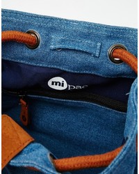 blauer bedruckter Jeans Rucksack von Mi-pac