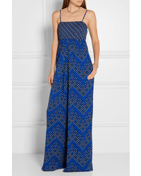 blauer bedruckter Jumpsuit von Diane von Furstenberg