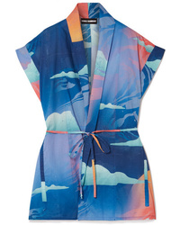 blauer bedruckter Kimono von Double Rainbouu