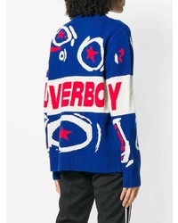 blauer bedruckter Oversize Pullover von Charles Jeffrey Loverboy