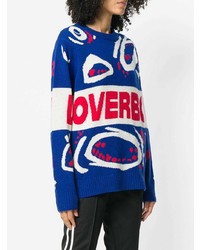 blauer bedruckter Oversize Pullover von Charles Jeffrey Loverboy