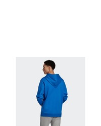 blauer bedruckter Pullover mit einem Kapuze von adidas Originals