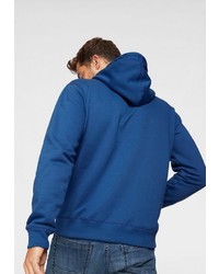 blauer bedruckter Pullover mit einem Kapuze von BASEFIELD