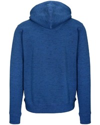 blauer bedruckter Pullover mit einem Kapuze von BASEFIELD