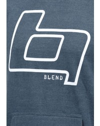 blauer bedruckter Pullover mit einem Kapuze von BLEND