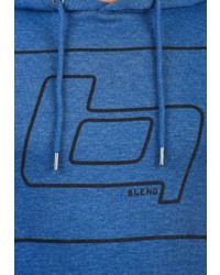 blauer bedruckter Pullover mit einem Kapuze von BLEND