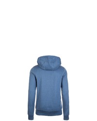 blauer bedruckter Pullover mit einem Kapuze von Bolzr