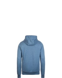 blauer bedruckter Pullover mit einem Kapuze von Bolzr