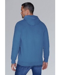 blauer bedruckter Pullover mit einem Kapuze von Camp David