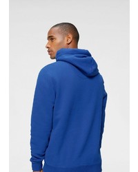 blauer bedruckter Pullover mit einem Kapuze von Camp David