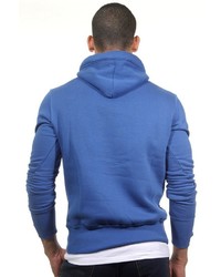 blauer bedruckter Pullover mit einem Kapuze von CAZADOR