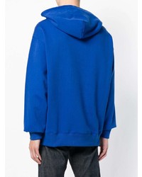 blauer bedruckter Pullover mit einem Kapuze von Tommy Jeans