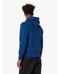 blauer bedruckter Pullover mit einem Kapuze von Champion