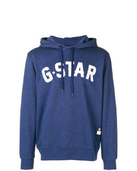 blauer bedruckter Pullover mit einem Kapuze von G-Star Raw Research