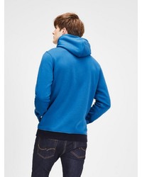 blauer bedruckter Pullover mit einem Kapuze von Jack & Jones