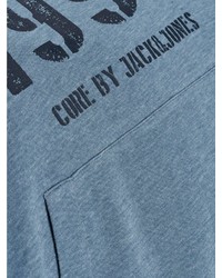 blauer bedruckter Pullover mit einem Kapuze von Jack & Jones