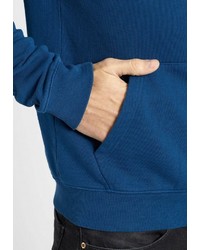 blauer bedruckter Pullover mit einem Kapuze von khujo