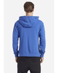 blauer bedruckter Pullover mit einem Kapuze von khujo