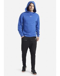 blauer bedruckter Pullover mit einem Kapuze von khujo