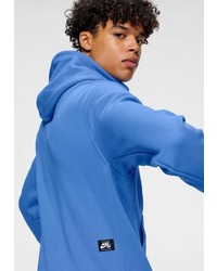 blauer bedruckter Pullover mit einem Kapuze von Nike SB