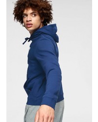 blauer bedruckter Pullover mit einem Kapuze von Nike Sportswear