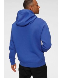 blauer bedruckter Pullover mit einem Kapuze von Nike Sportswear