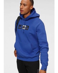 blauer bedruckter Pullover mit einem Kapuze von Nike Sportswear