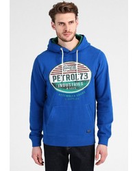 blauer bedruckter Pullover mit einem Kapuze von Petrol Industries