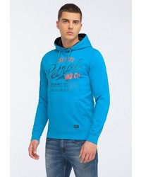 blauer bedruckter Pullover mit einem Kapuze von Petrol Industries