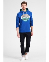 blauer bedruckter Pullover mit einem Kapuze von Petrol Industries