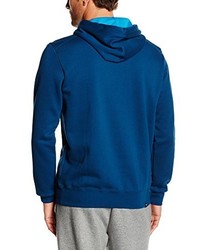 blauer bedruckter Pullover mit einem Kapuze von Puma