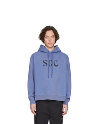 blauer bedruckter Pullover mit einem Kapuze von Stolen Girlfriends Club