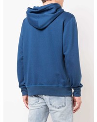 blauer bedruckter Pullover mit einem Kapuze von Neighborhood