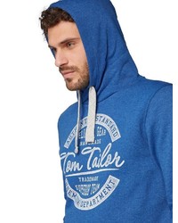 blauer bedruckter Pullover mit einem Kapuze von Tom Tailor