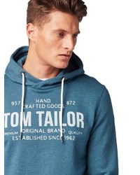 blauer bedruckter Pullover mit einem Kapuze von Tom Tailor