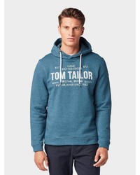 blauer bedruckter Pullover mit einem Kapuze von Tom Tailor