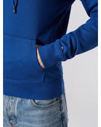 blauer bedruckter Pullover mit einem Kapuze von Tommy Hilfiger