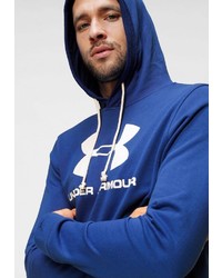 blauer bedruckter Pullover mit einem Kapuze von Under Armour