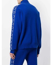 blauer bedruckter Pullover mit einem Reißverschluß von Études